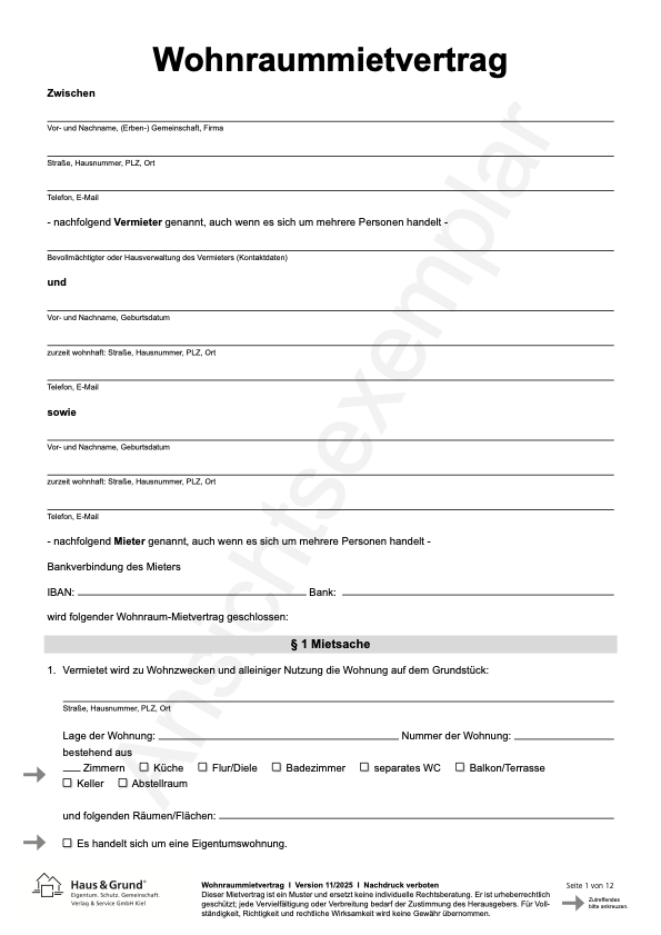 Wohnraummietvertrag