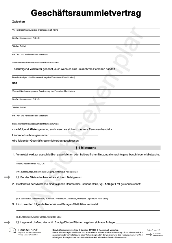 Geschäftsraummietvertrag